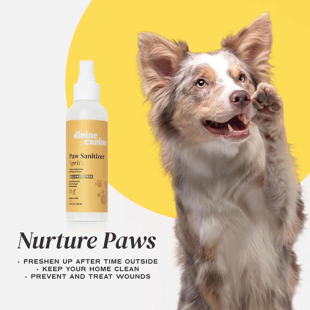 Alcohol-free paw cleansing spray for sensitive dog skin