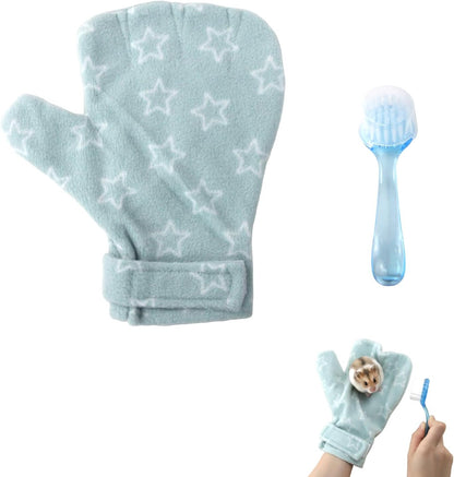 Hamster Bite Proof Glove and Grooming Brush Set, Adjustable Hamster Glove, Lid Soft Cleansing Brush Massage Combs, Guinea Pig Brush, Hamster Care Set for Hamsters, Ferrets, Hedgehogs (Pink) - Image 10