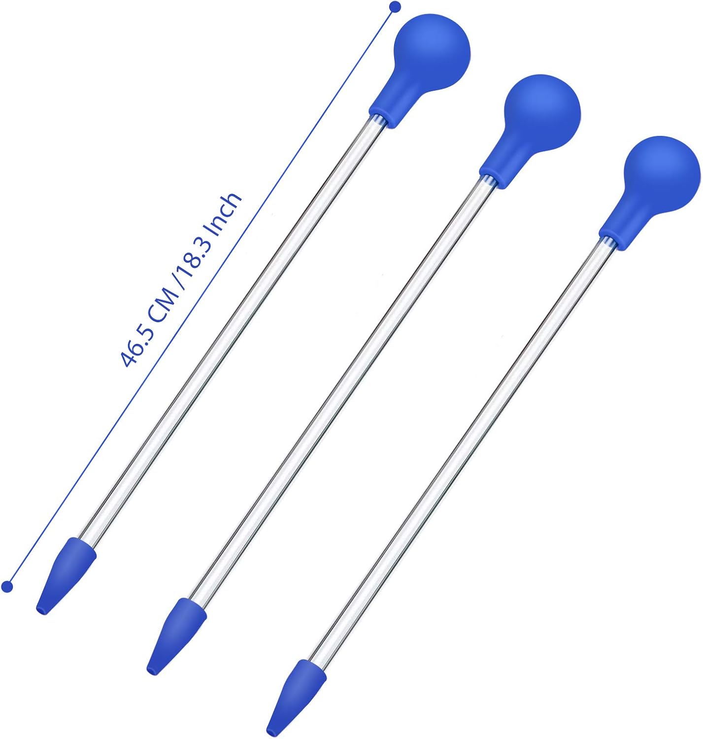 Aquarium Choice Coral Feeder Long Syringe Tube front view of the three pack kit.
