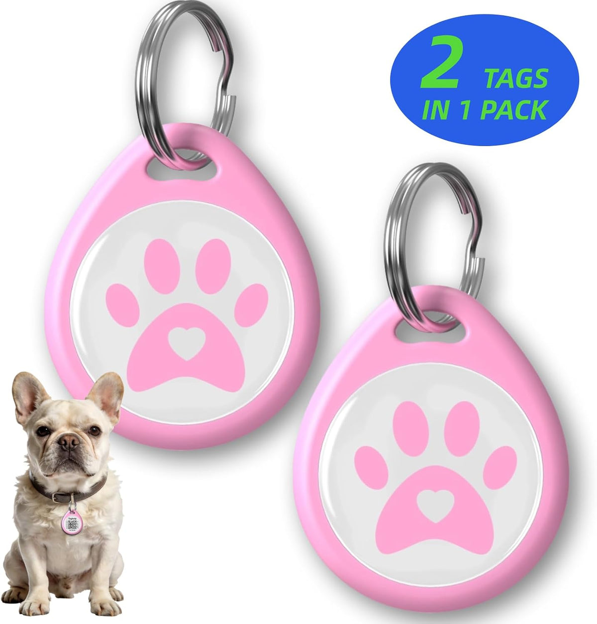 Smart QR Code Cat ID Tag - Free Forever Online Profile, No Subscription Pet Safety Tag, Instant Owner Alert on Scan, No App Required, Anti-Lost Cat ID Tag QR CodePink 1 Inch - Image 10
