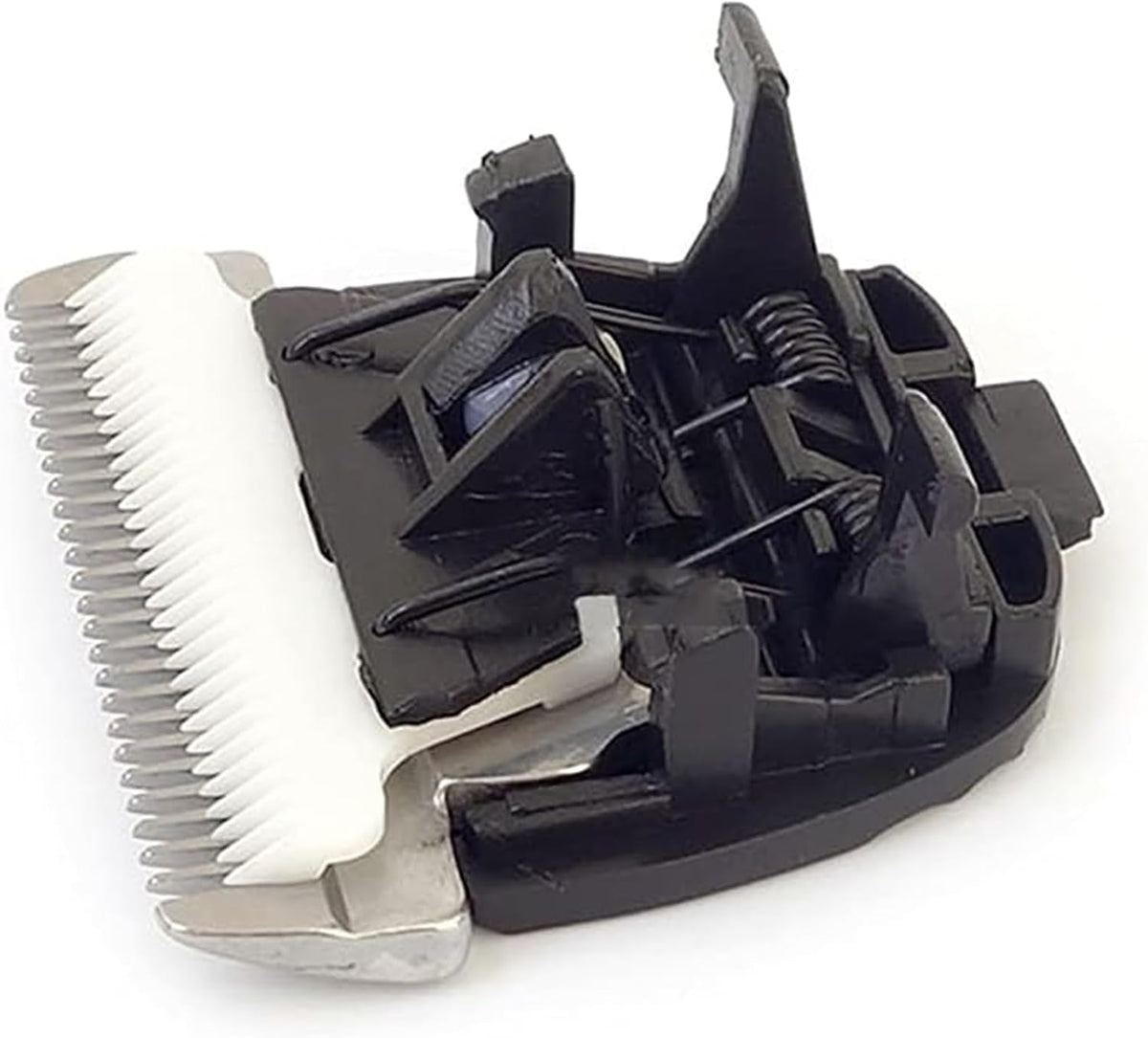 Durable ceramic pet grooming clipper spare blade set emphasizing its high intensity and low heat conduction design.