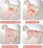 Pumyporeity cat recovery garment laid flat displaying full length
