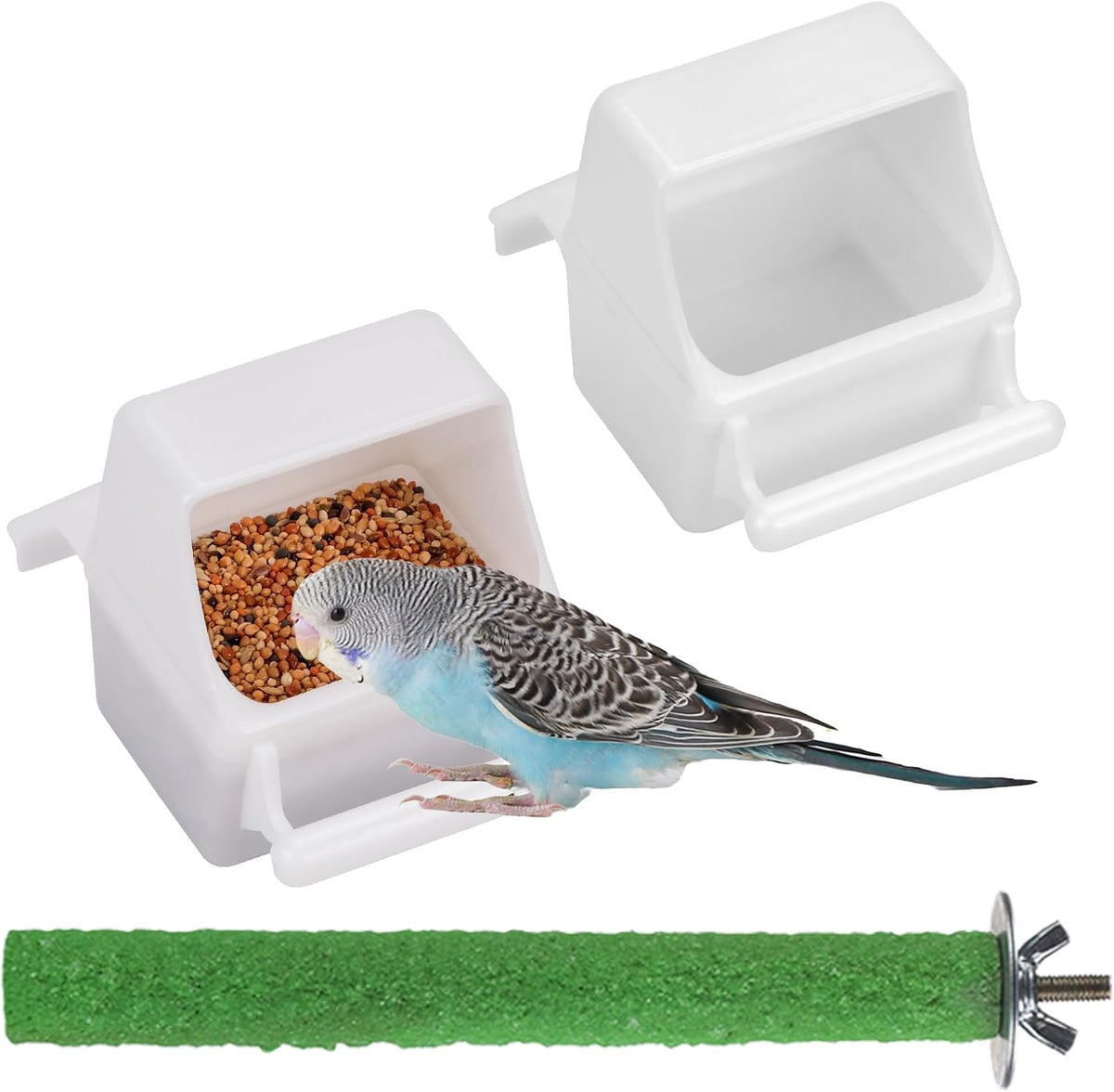 IBWell pet bird cage accessories and anti-spill food container