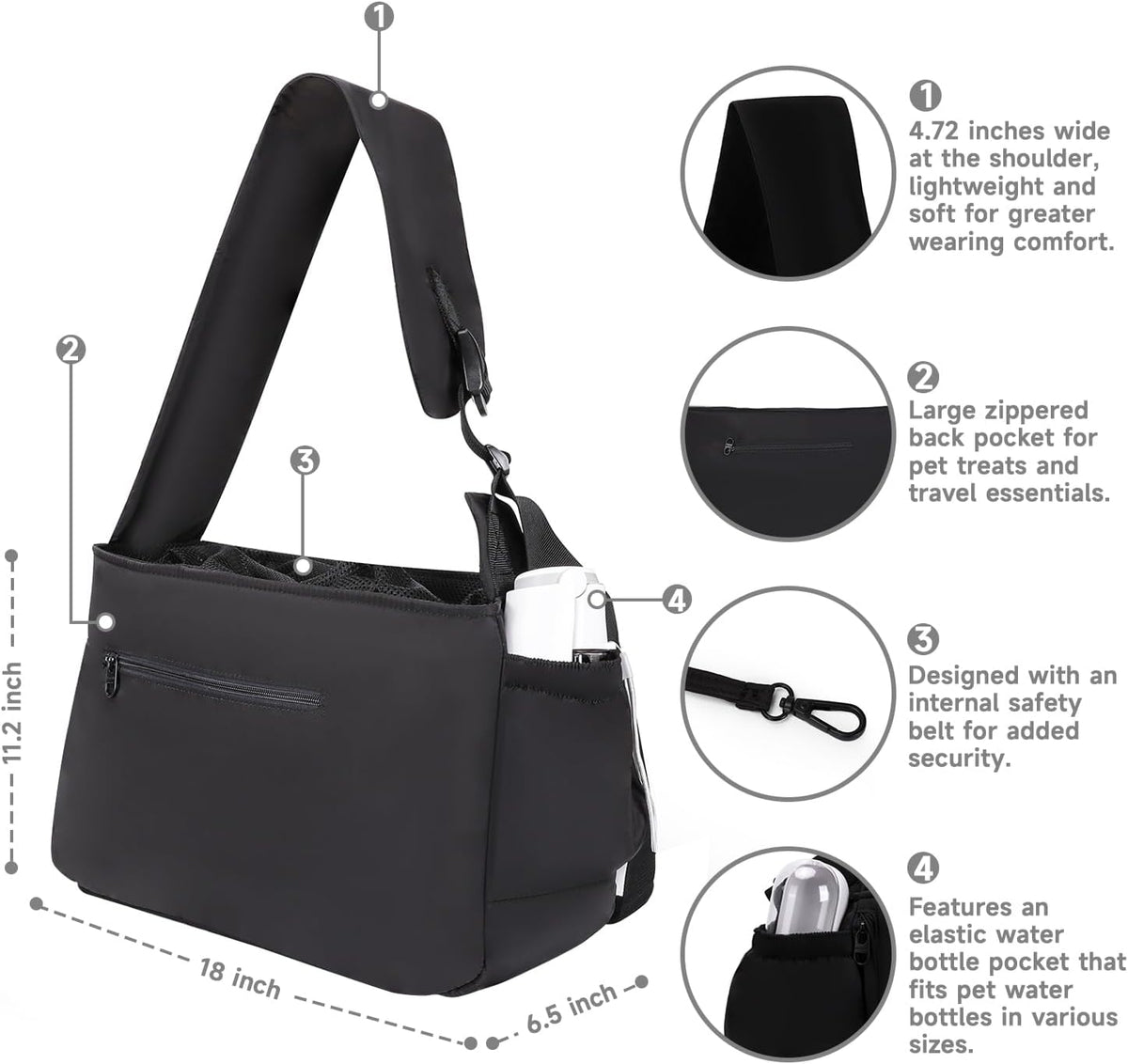 Small dog and cat carrier showing storage pockets