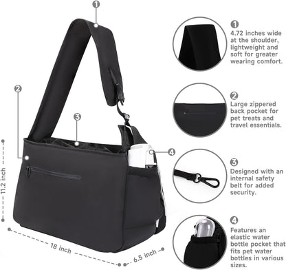 Small dog and cat carrier showing storage pockets