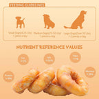 Four pack of Asmpet rawhide dog chews side view