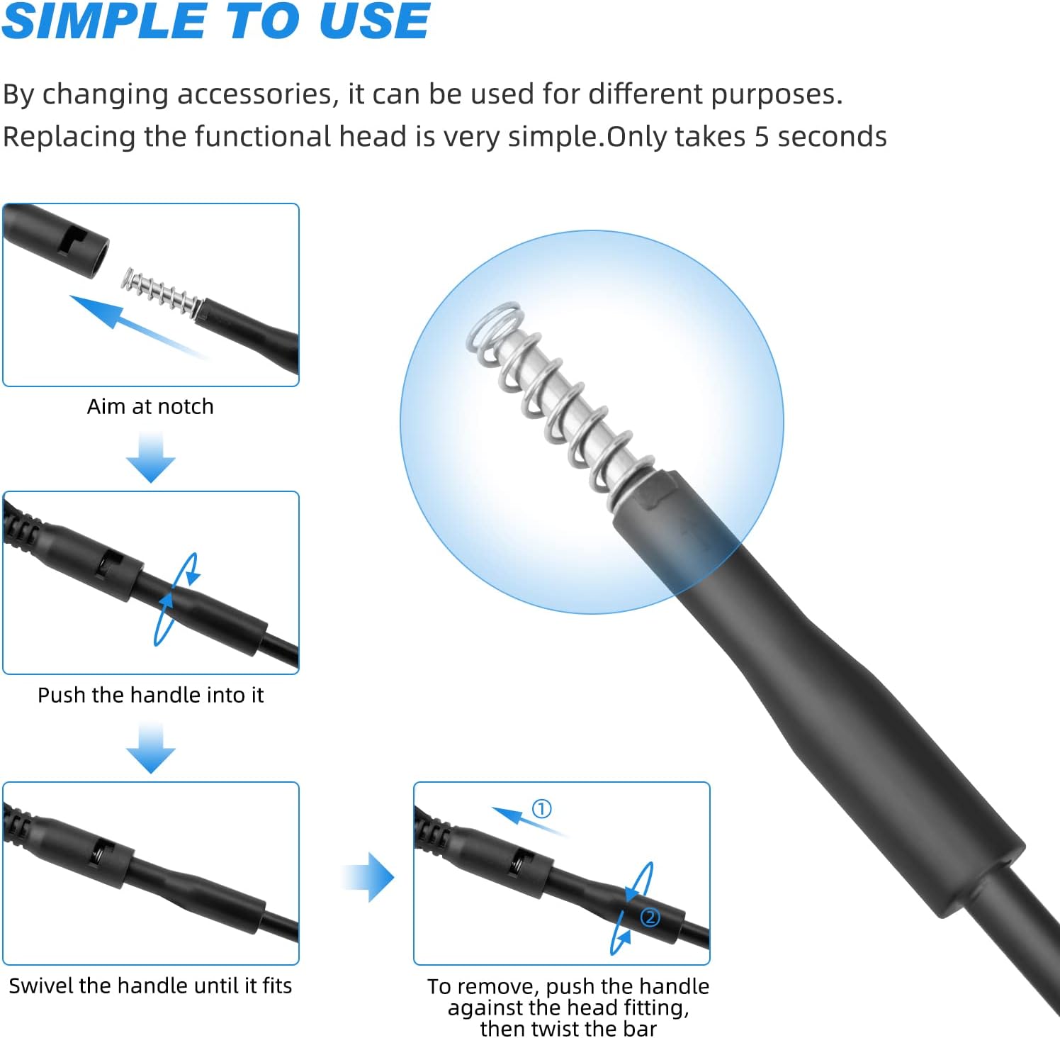 Hygger flat wall brush attachment for multi functional aquarium cleaning