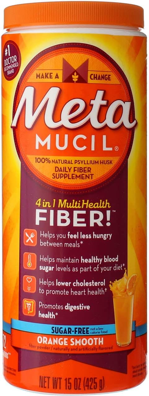 Metamucil 4-in-1 Psyllium Husk GLP-1 Friendly Fiber Supplement, Sugar-Free, 72 teaspoons, Orange Flavored, Daily Fiber Powder for Digestive Health, made with Plant-Based Psyllium Husk Fiber - Image 12