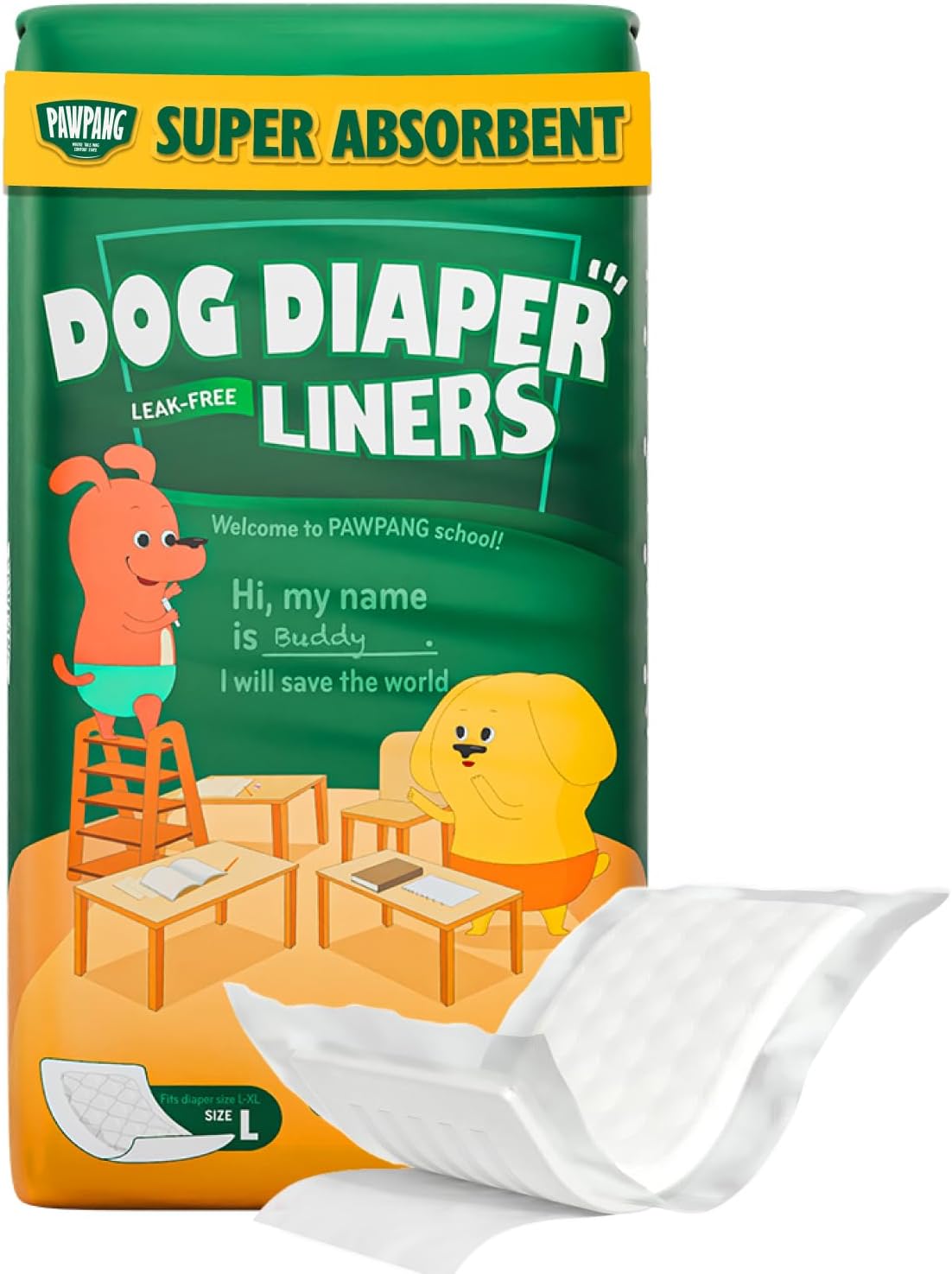 PAWPANG Disposable Dog Diaper Liners Booster Pads for Male & Female Dogs, 100ct, 5 Sizes Options, Doggie Diaper Inserts fit Most Types of Dog Diapers - Pet Belly Bands & Male Wraps (Small(100ct)) - Image 10