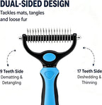 Close up of stainless steel blades on Qicifa dematting comb