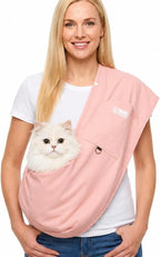 Hands-Free Cat Sling Carrier, Ultra-Soft Polar Fleece Pet Sling for Small Dogs & Cats 3-14 lbs, Machine Washable for Indoor Snuggling & Outdoor Use (Medium, Daisy) - Image 15