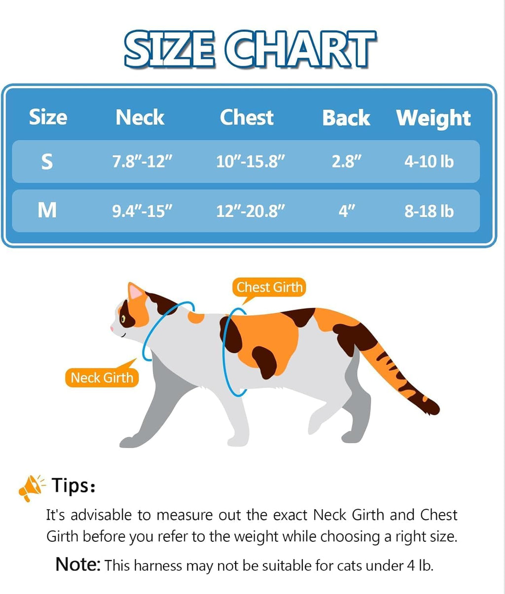 Halypet premium breathable nanofiber cat harness with fifty nine inch leash