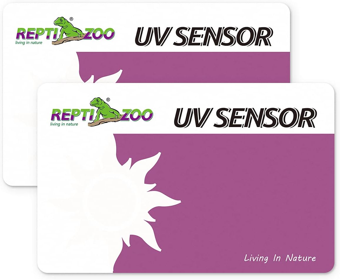 REPTI ZOO UVB Tester Reptile Lamp UV Sensor Cards pack of 2 front view showing white indicator area