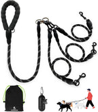 No Tangle 3 Dog Leash - Main Lead Rope with Padded Handle, Three Detachable Leash Splitters, Heavy-Duty Clip, 4.76ft for Walking, Running, Small, Medium, Large Dogs (Pink) - Image 9