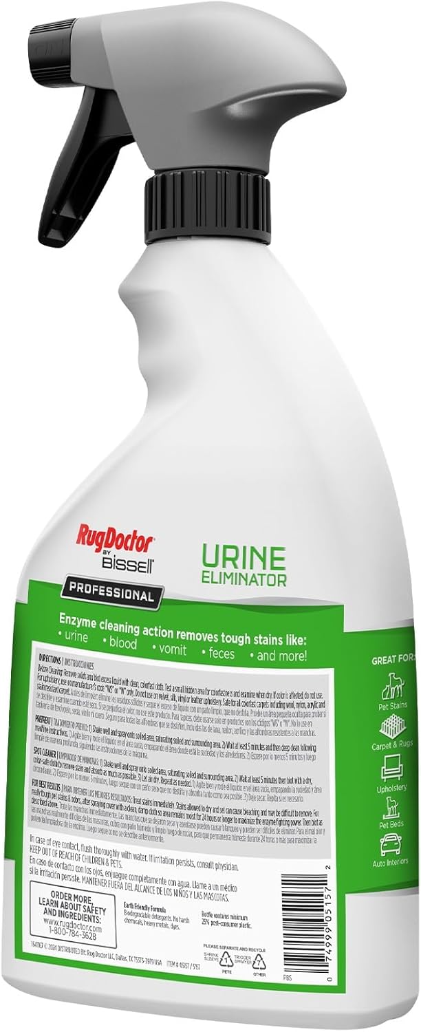 Rug Doctor by Bissell enzymatic cleaning formula bottle label