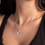 NanMuc pet memorial necklace showing angel wing cat detail
