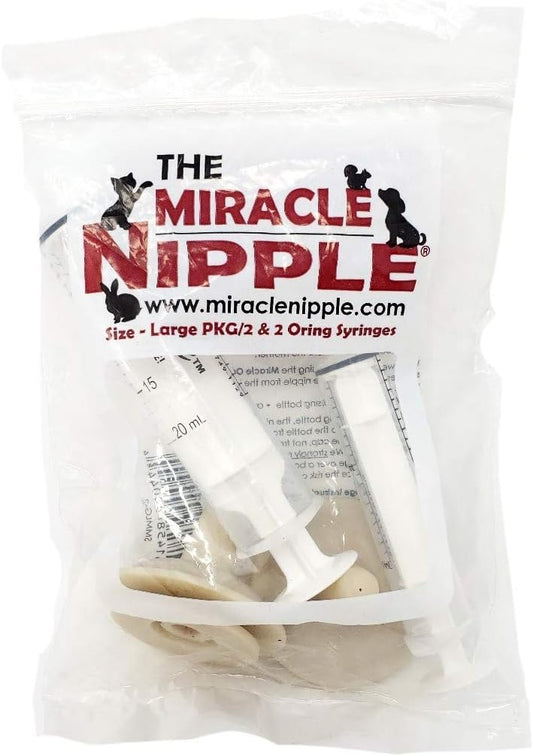 Close up view of the oversized base on the USA imported Miracle Nipple for medium to large breed puppies.