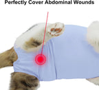 QIYADIN cat post-surgery bodysuit illustrating the rear open design for litter box use