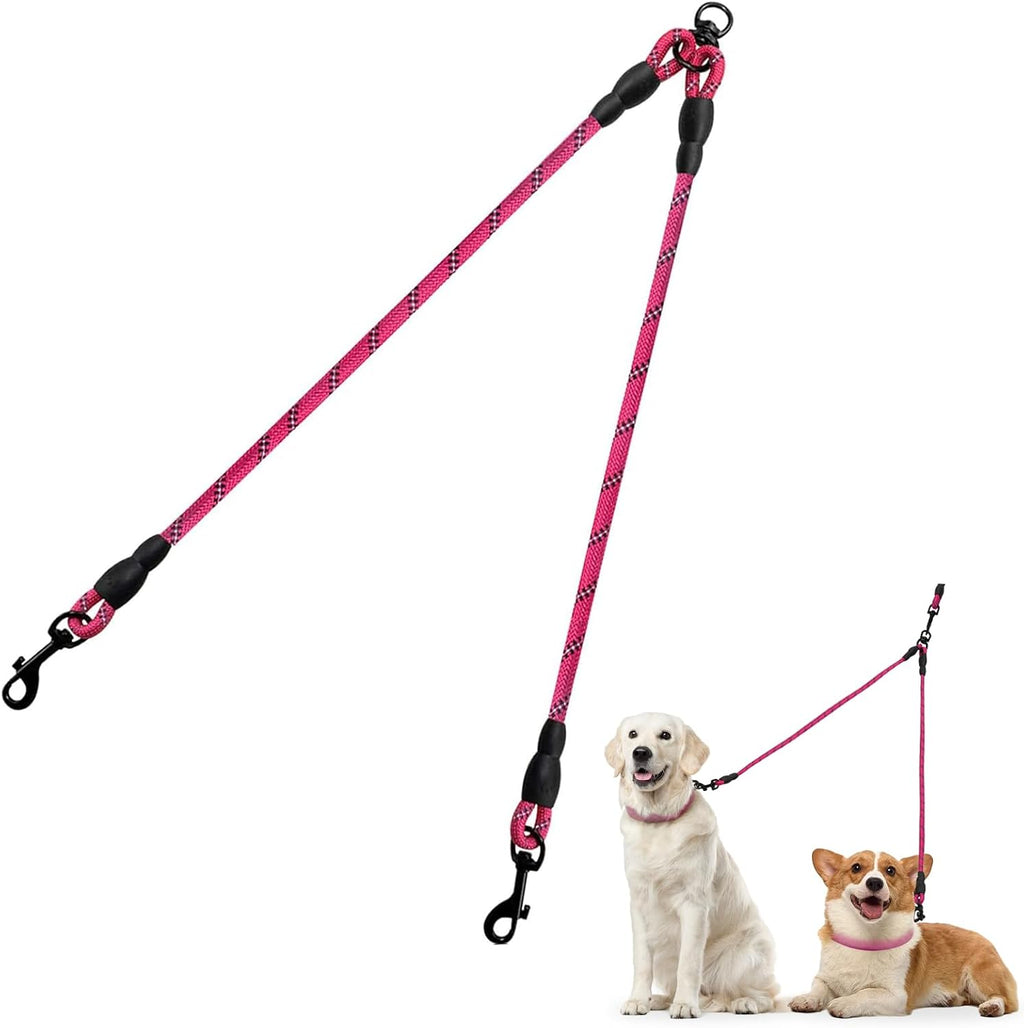 Taglory Double Dog Leash Coupler for Two Dogs, 1/3" Lightweight Dual Leash Extension for Small and Medium Dogs, No Tangle 360 degrees Swivel, Reflective Rope, 30 Inch, Black - Image 13