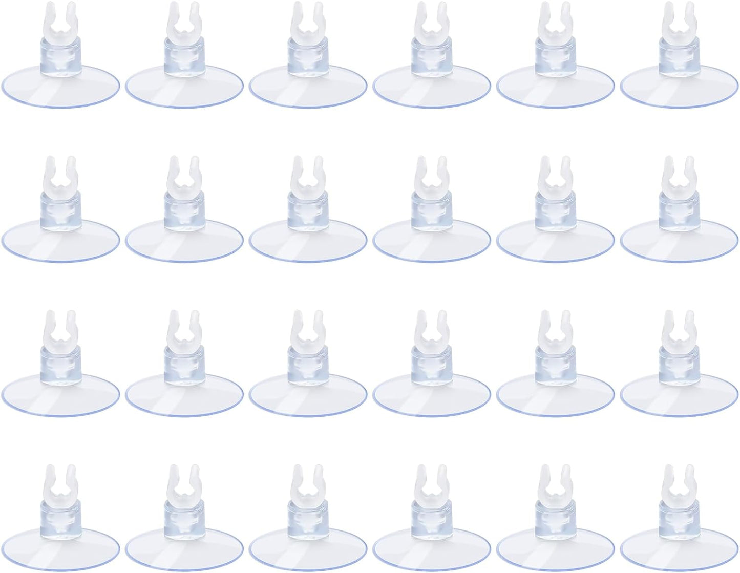 AQUANEAT aquarium suction cups front view showing clear plastic design for fish tank management.