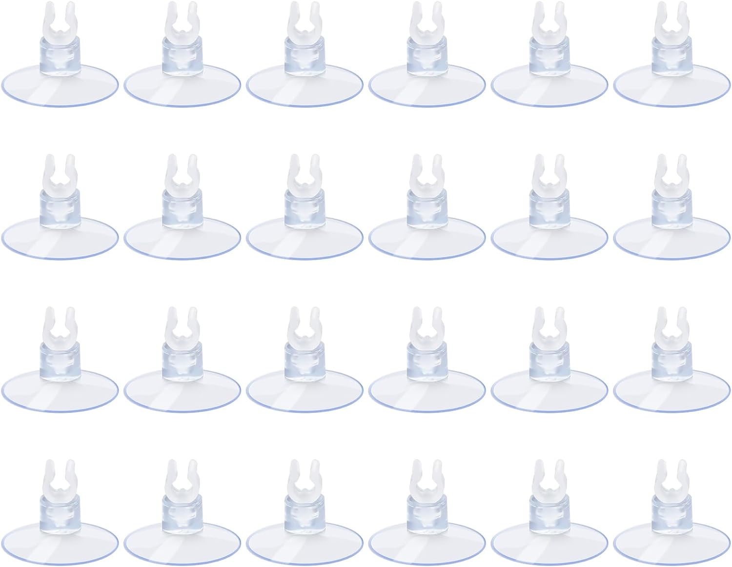 AQUANEAT aquarium suction cups front view showing clear plastic design for fish tank management.
