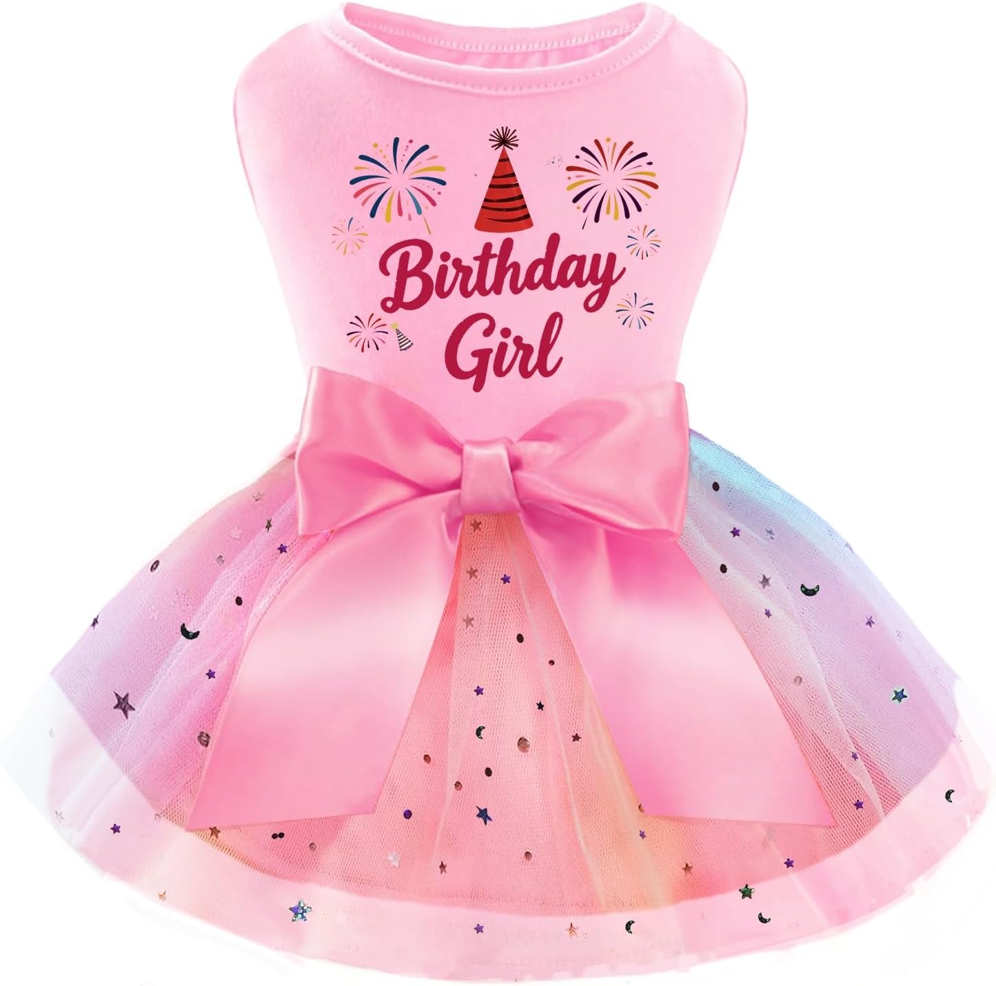 Happy 4th of July Dog Tulle Dress Independent Day Patriotic Stars Dog Outfit Sparkly Pet Holiday Dress with Bow for Small Dogs Cat Clothes (July 4th, Medium) - Image 10