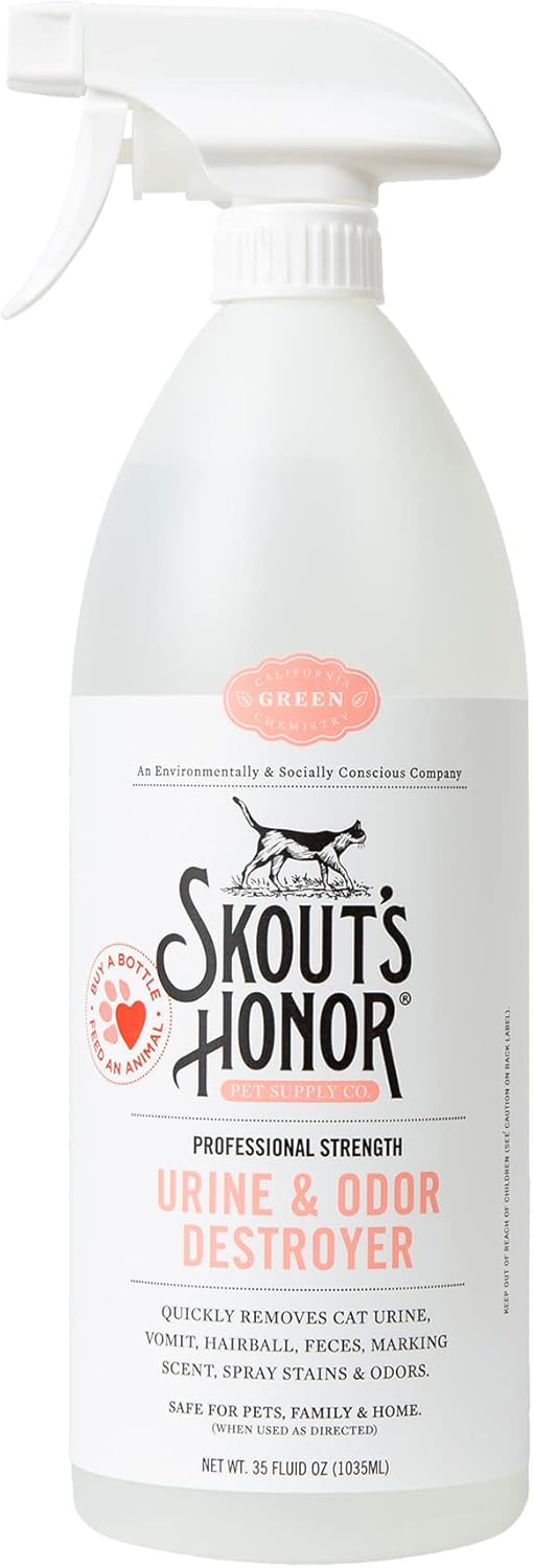 Skout's Honor Cat Urine & Odor Destroyer - Professional Strength, Plant-Powered, Cruelty-Free Urine Eliminator for Carpets and Indoor Living Spaces, 128 oz. - Image 10