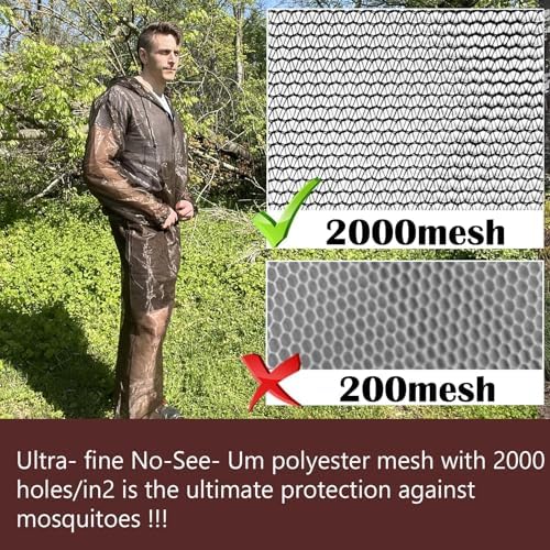 Aventik no-see-um mesh bug suit full face hood detail