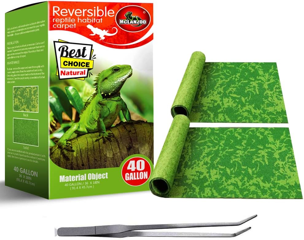Folded sheets of Mclanzoo reptile carpet ready for tank installation