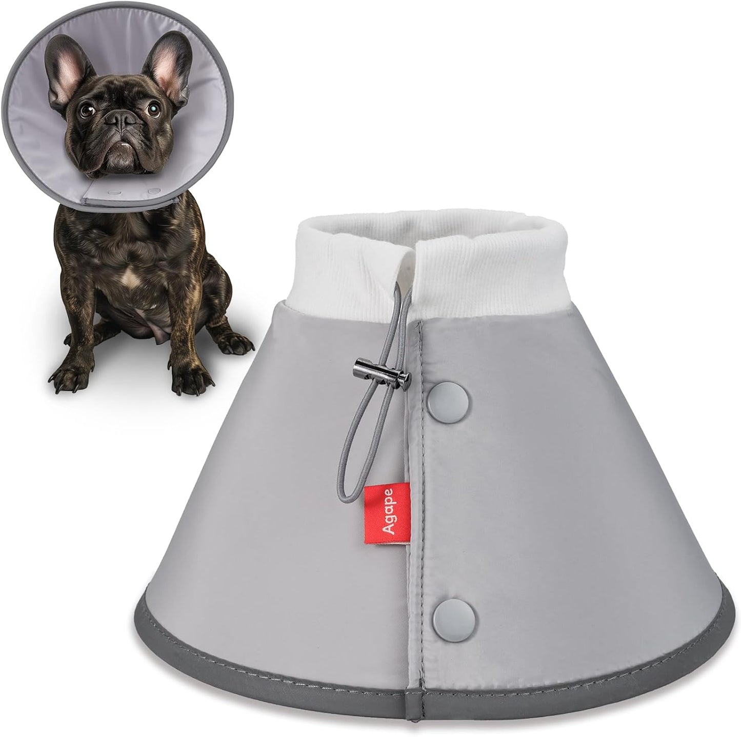 Agape Soft Dog Cone for Small Dogs & Cats, Recovery Collar to Stop Licking | Comfy E-Collar Alternative for Puppies, Adjustable Cloth Cone After Surgery, Protective Neck Cone for Kittens, Washable - Image 10