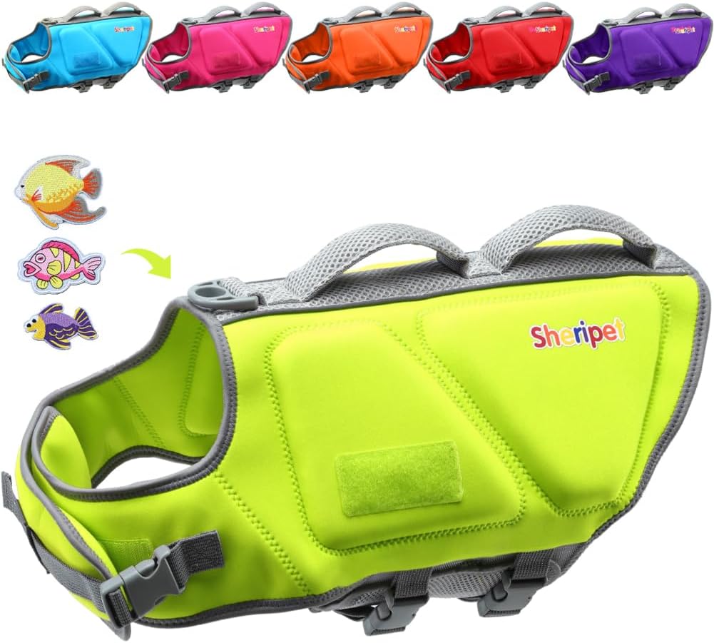 Dog Life Jacket for Small Dogs with High Buoyancy, Lightweight Dog Life Vest for Swimming Adjustable Reflective Dogs Floating Vest, Neoprene Rescue Handle Pet Life Preserver (Green, XS) - Image 12