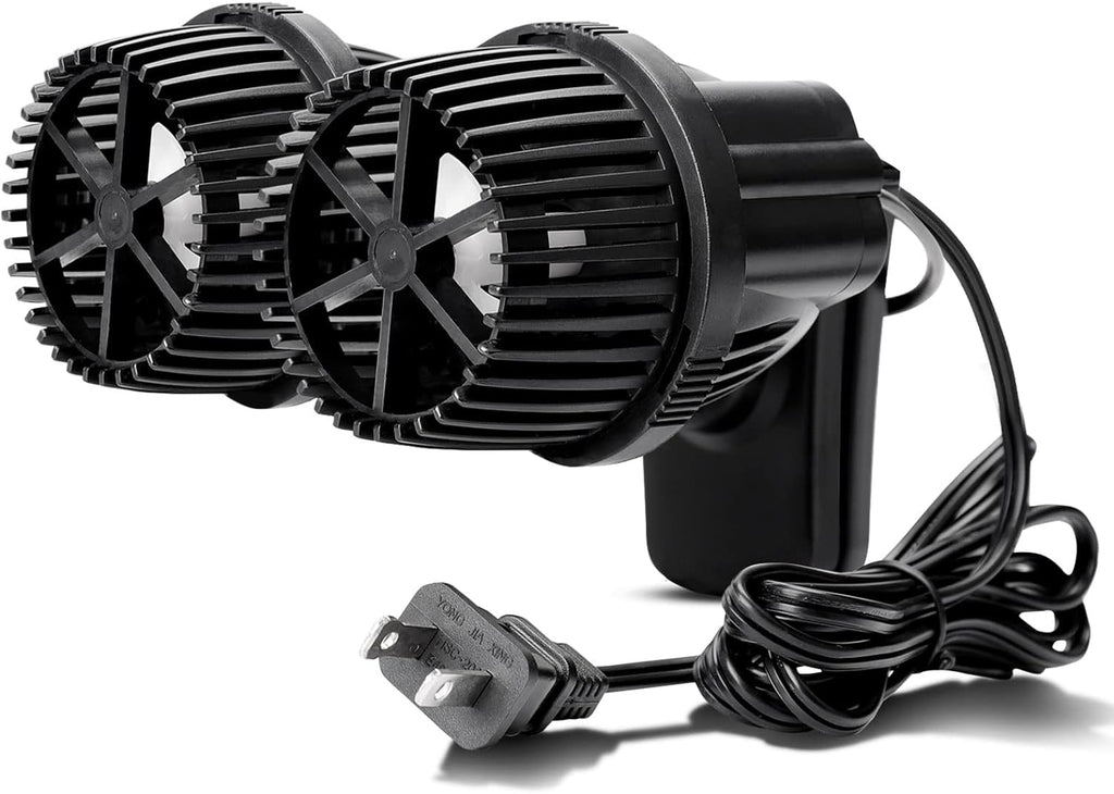 Hygger double head aquarium circulation pump front view showcasing the dual propeller design.