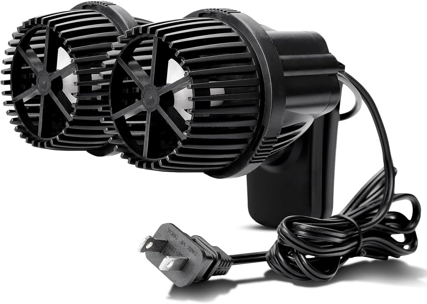 Hygger double head aquarium circulation pump front view showcasing the dual propeller design.
