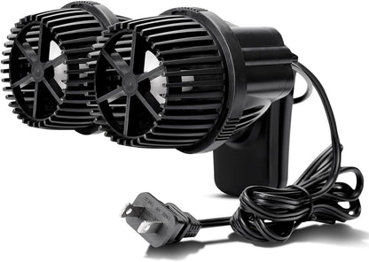 Hygger double head aquarium circulation pump front view showcasing the dual propeller design.