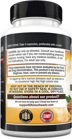 Close up view of the safety seal on BioSchwartz supplement bottle