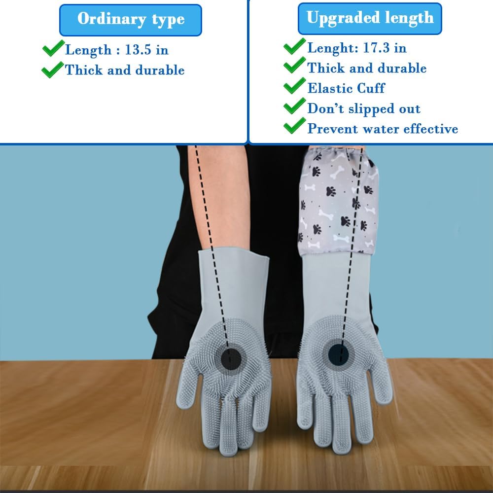 1to3go silicone dog washing gloves with high density bristles