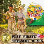 Hanaive durable plastic toy doubloons and multi color acrylic gemstones