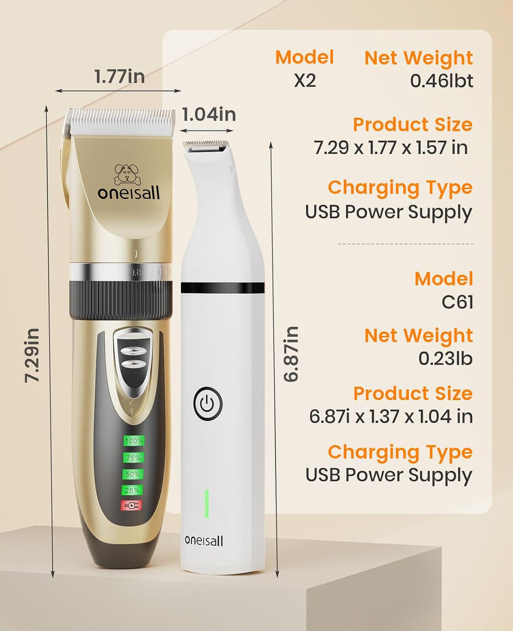 Two speed adjustable cordless dog hair clipper tool for thick coats