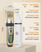 Two speed adjustable cordless dog hair clipper tool for thick coats