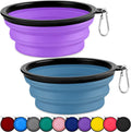 Paercute collapsible dog bowls front view expanded and collapsed pack