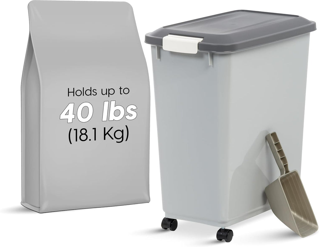 Iris Usa airtight pet food bin with wheels