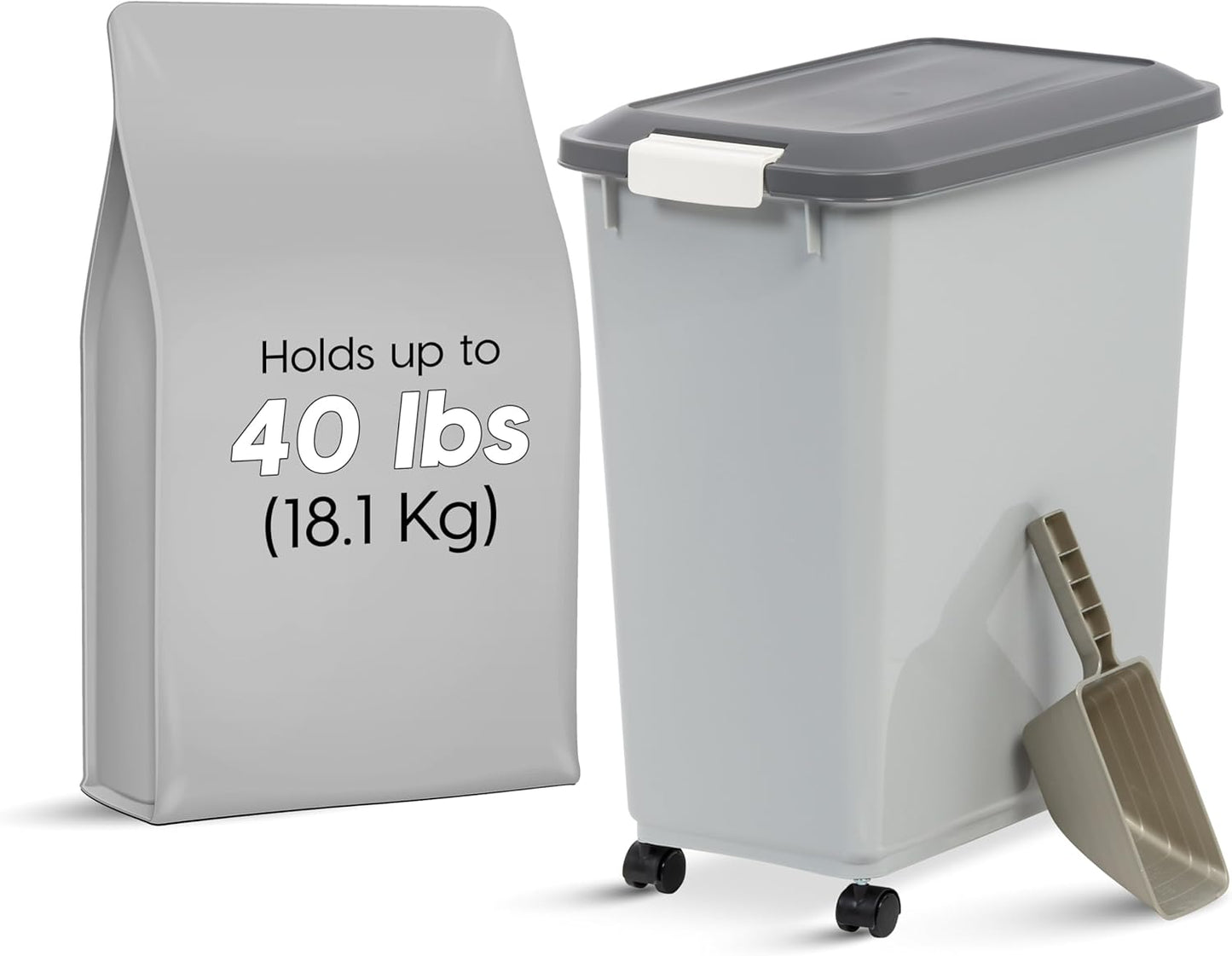 Iris Usa airtight pet food bin with wheels