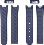 Textured underside view of flexible rubber wrist strap showcasing sweat resistant airflow channels