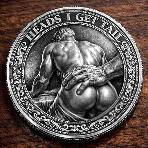 Five piece set of Godnheart couples novelty flip tokens arranged together
