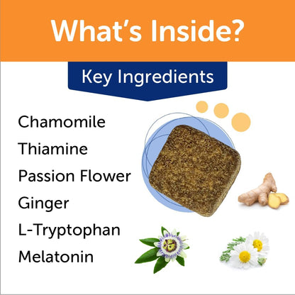 ThunderBites thiamine and melatonin dog anxiety supplement directions panel