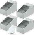 Maxcheck 4 Pcs Galvanized Metal Rabbit Nesting Box Bunny Small Animal Nest with Removable Acrylic Floor Durable Easy to Clean for Indoor Outdoor Use Rabbit Supplies (18.5 * 10.6 * 10 Inch) - Image 1