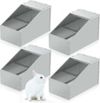 Maxcheck 4 Pcs Galvanized Metal Rabbit Nesting Box Bunny Small Animal Nest with Removable Acrylic Floor Durable Easy to Clean for Indoor Outdoor Use Rabbit Supplies (18.5 * 10.6 * 10 Inch) - Image 1