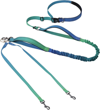 Roses&Poetry Hands Free Double Dog Leash for Two Dogs, 9-11ft Adjustable Bungee Walking Waist Lead, Dual Dog Leash with Tangle-Free Swivel for Medium Large Dogs Heavy Duty Running(Violet) - Image 10