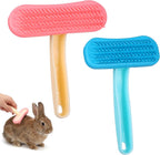 CartHome soft silicone bunny brush front view professional small animal deshedding tool