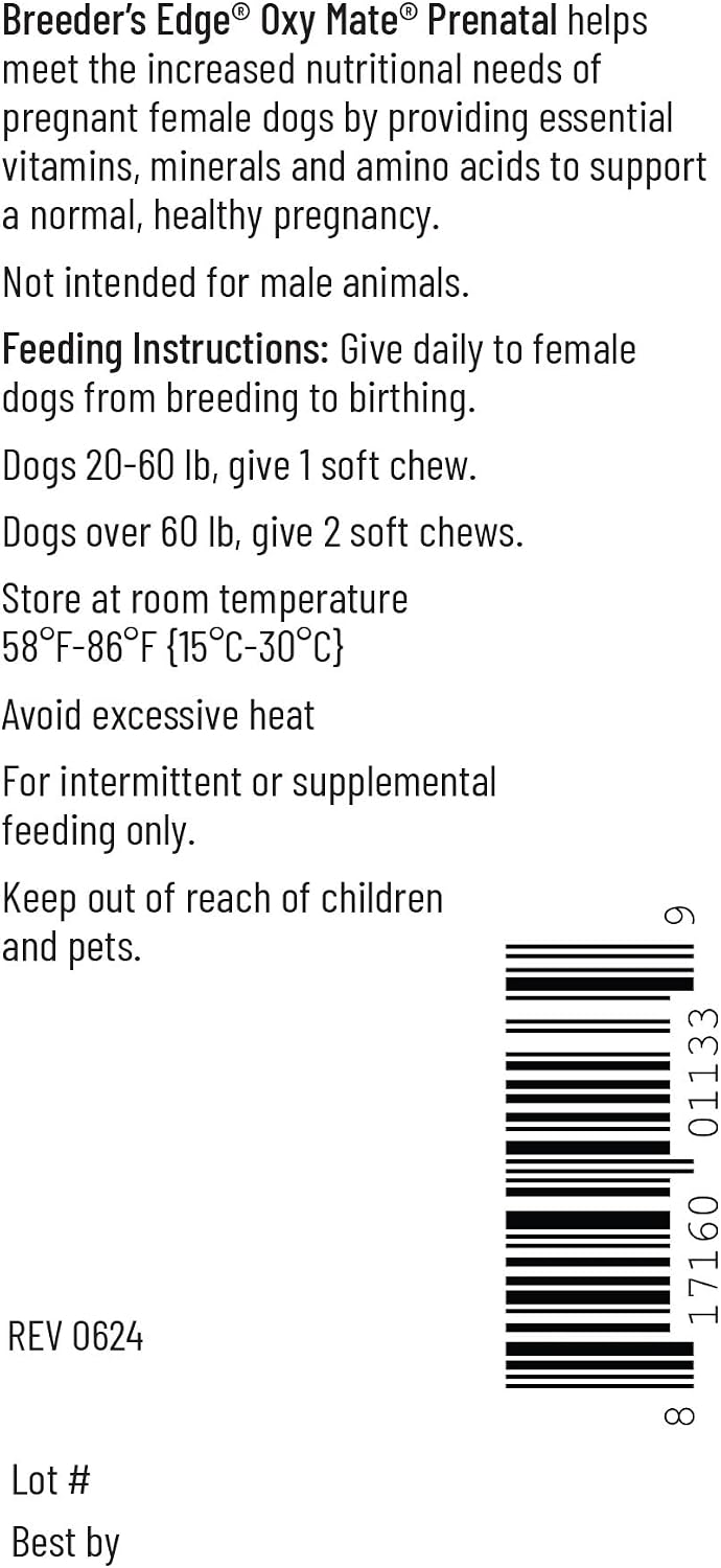Premium canine prenatal multivitamins bottle with distinctive circular colored logo
